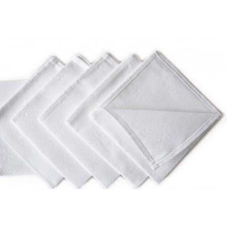 Baltų žakardinių servetėlių komplektas